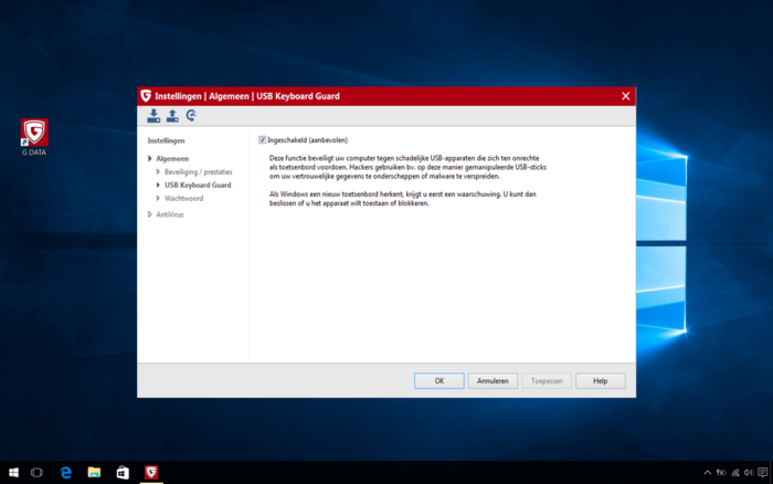 G DATA Antivirus: USB Keyboard Guard