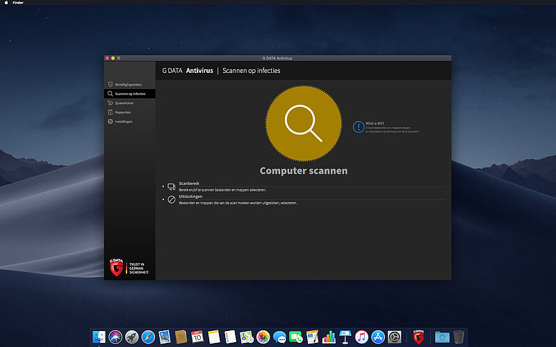 G DATA Antivirus Mac Computer scannen