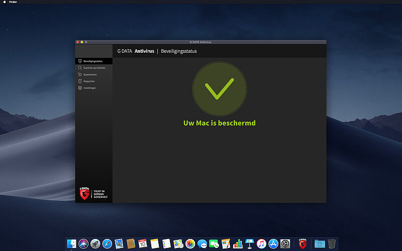 G DATA Antivirus Mac Beveiligingsstatus