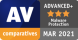 AV Comparatives Advanced+ Malware Protection März 2021